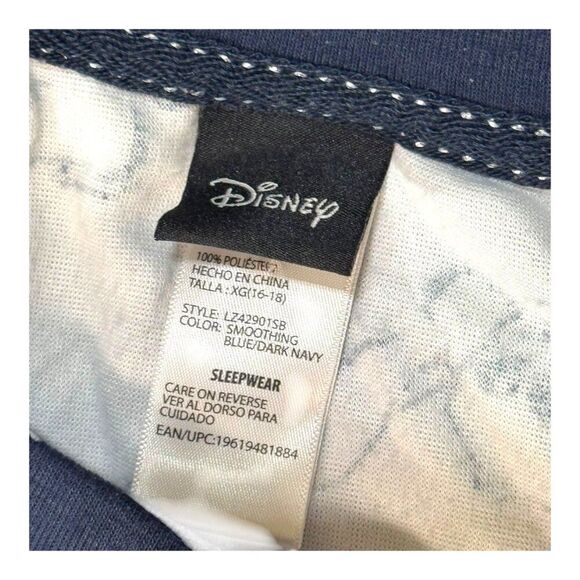 Disney Womens Sleepwear Set Lilo and Stitch Print XL Top & Bottom Blue & White - Picture 5 of 6